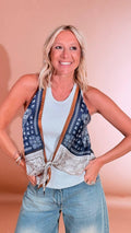 KONTATTO Canotta foulard YM3038N BLU 