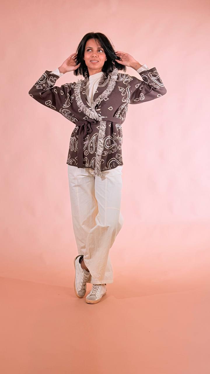 KONTATTO Cardigan bandana 3M1589C MORO 