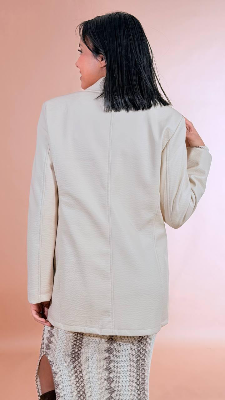 HAVE ONE Blazer eco pelle martellata 75pl 25co + 100pl YMI-Q004 PANNA 