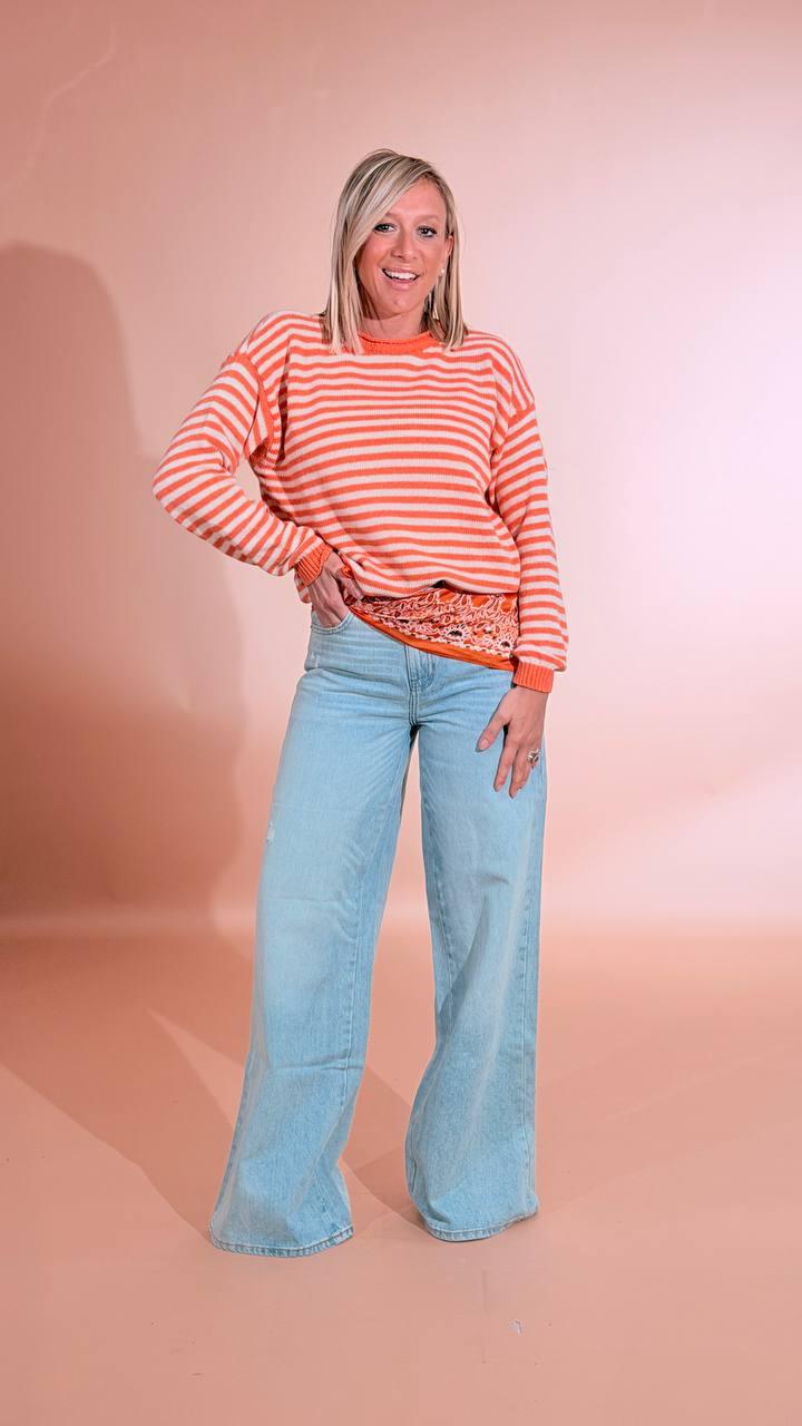 TENSIONE IN Maglia rigata 26355 ARANCIO 