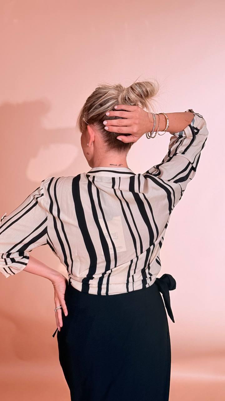 HAVE ONE Camicia rigata CMA-Q403 NERO 