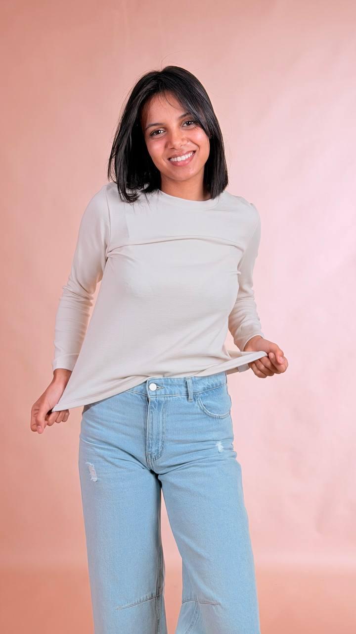 LEVA T-shirt manica lunga AL1362 AVORIO 