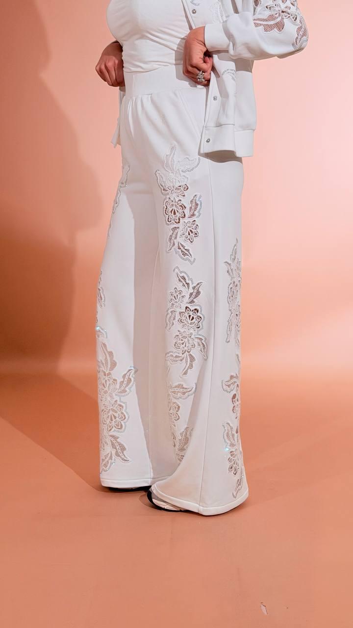 FRACOMINA Pantalone ricamo FR26SV3021F409E5 BIANCO 