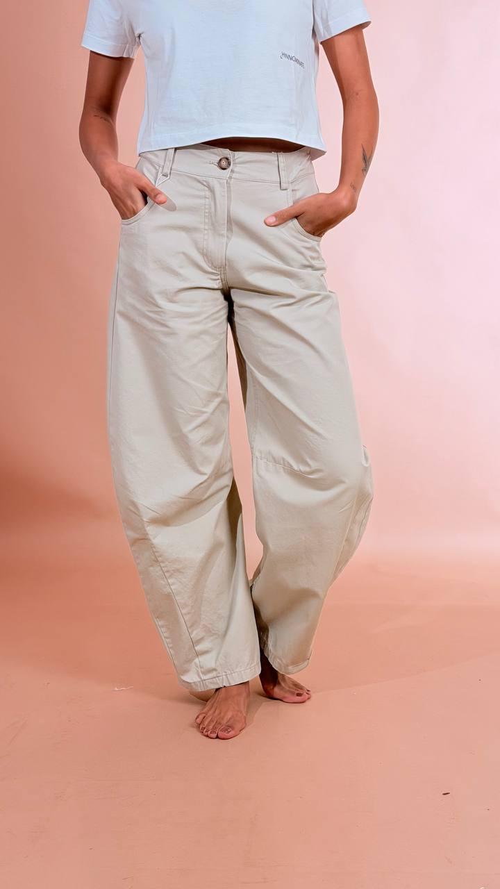 MOTEL Pantalone con elastico S26P183 GHIACCIO 