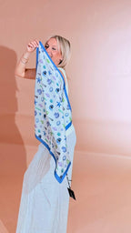 LEVA Foulard fantasia SC004 AZZURRO 