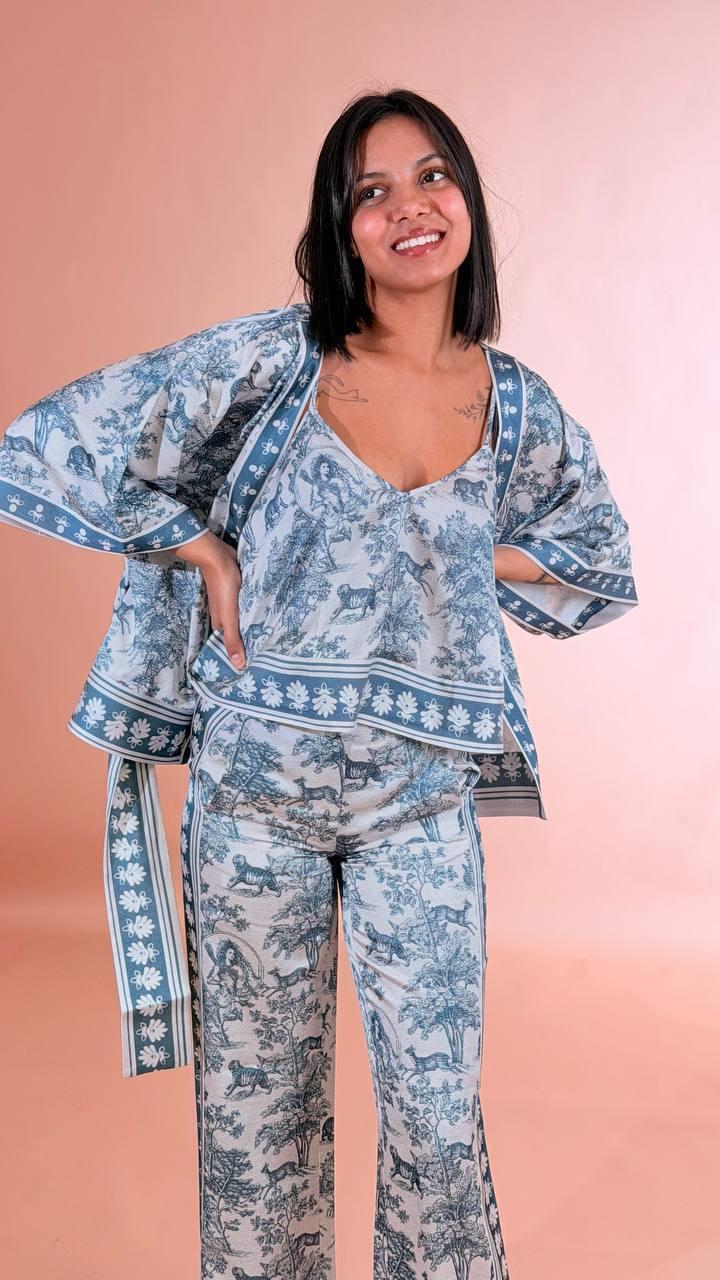 FRACOMINA Kimono fantasia FS26SJ3008W459K5 BLU 