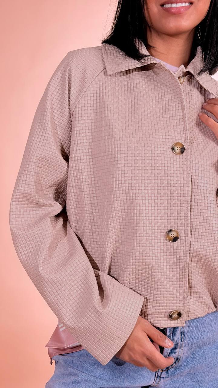 HAVE ONE Bomber intrecciato eco pelle KNO-Q056 ROSA 