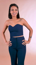 SILENCE Top scollo cuore NP1019KEY NAVY 
