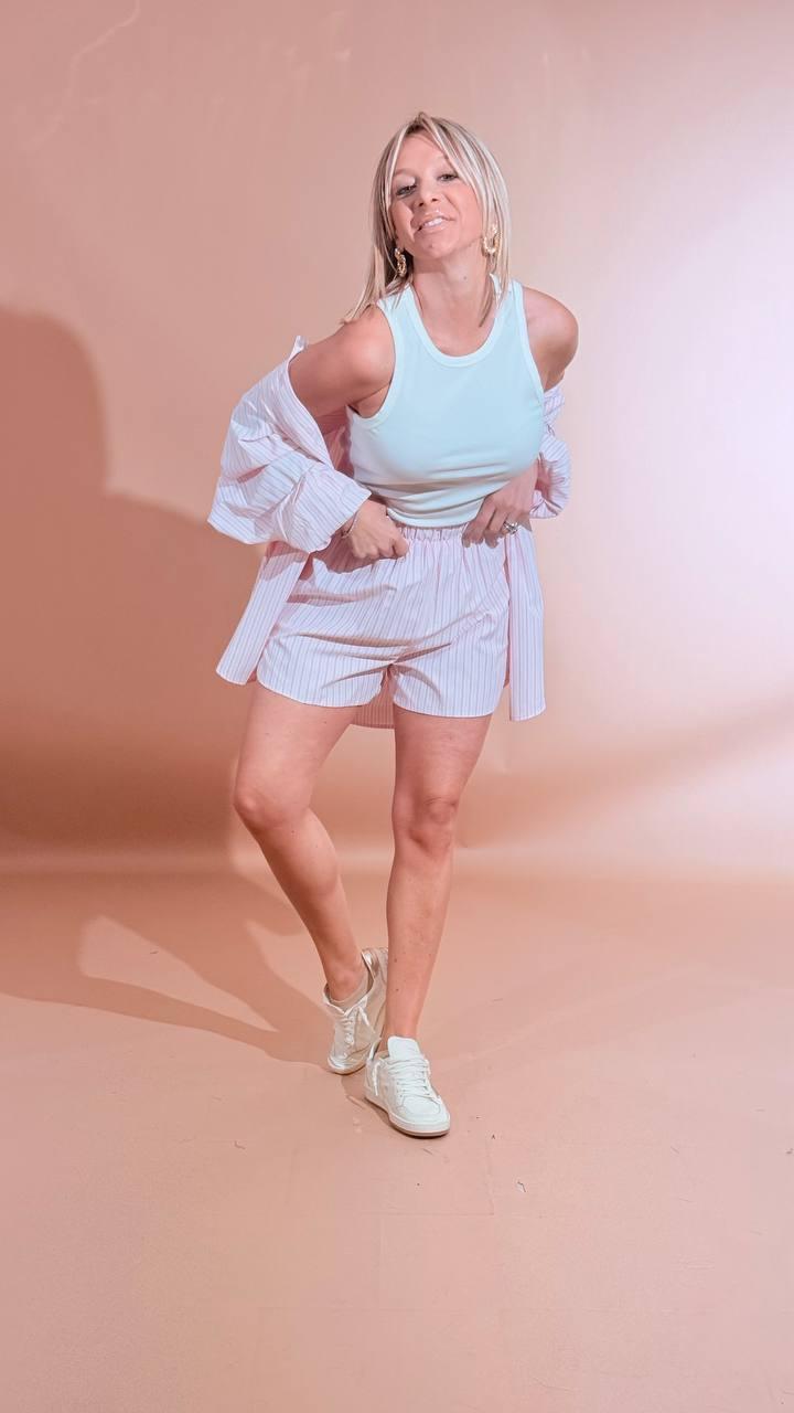 GLAMOROUS Short rigato TM0888A PINK 