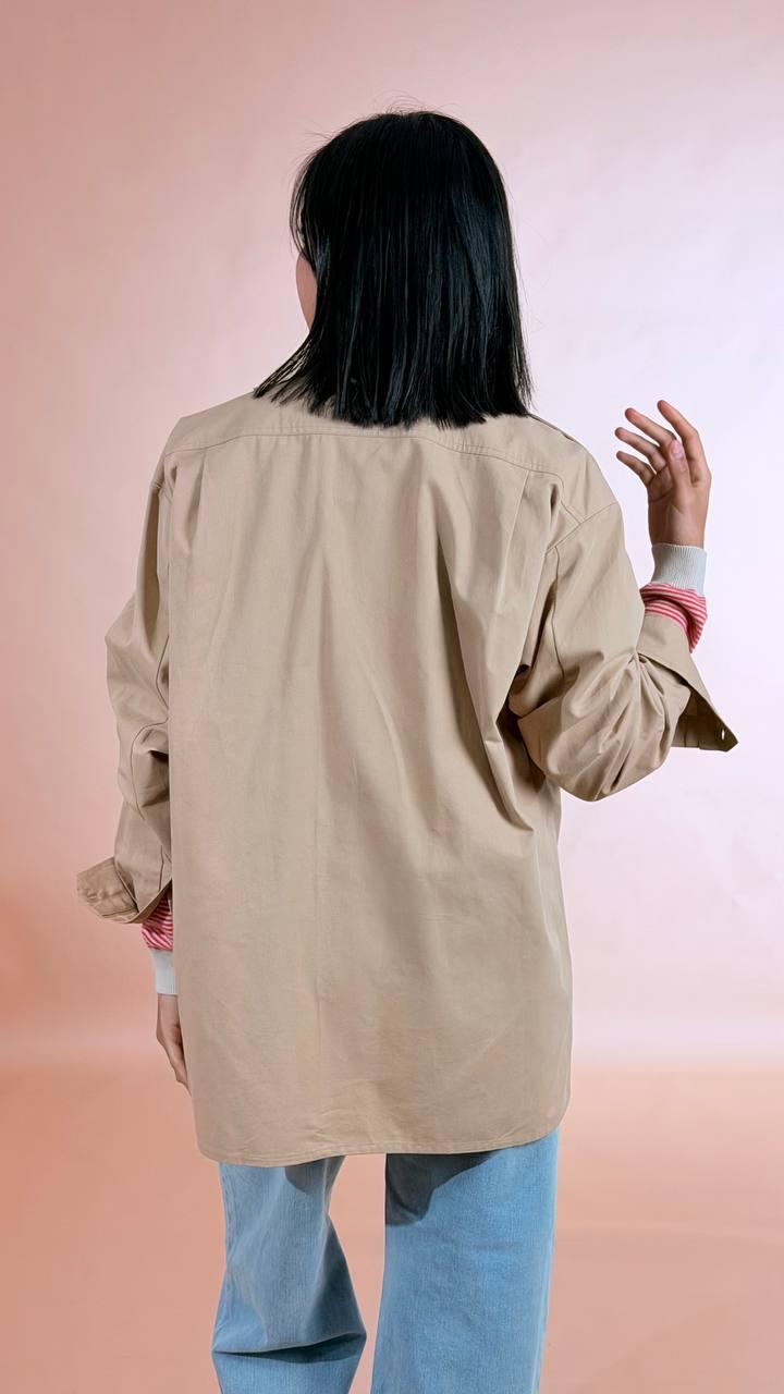 LEVA Camicia patch SH1095 BEIGE 