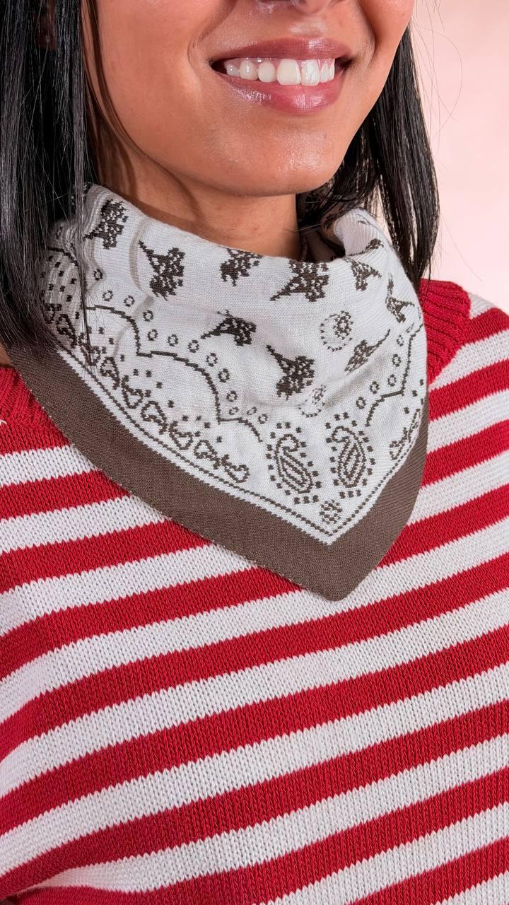 PHILIA LOFT Maglia rigata con bandana 50%co 50%pc F02E0511 ROSSO 