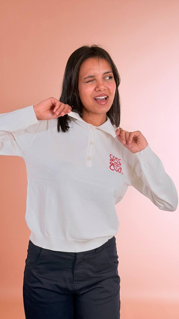 MOTEL Polo in maglia P6HMJ10A418 BIANCO 