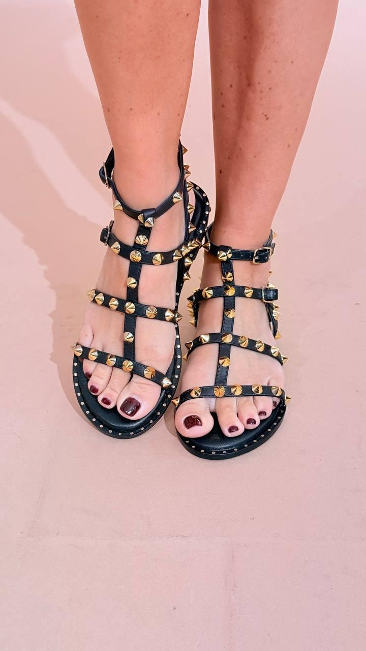OVYE Ssandalo Xina borchie Z14COW NERO 
