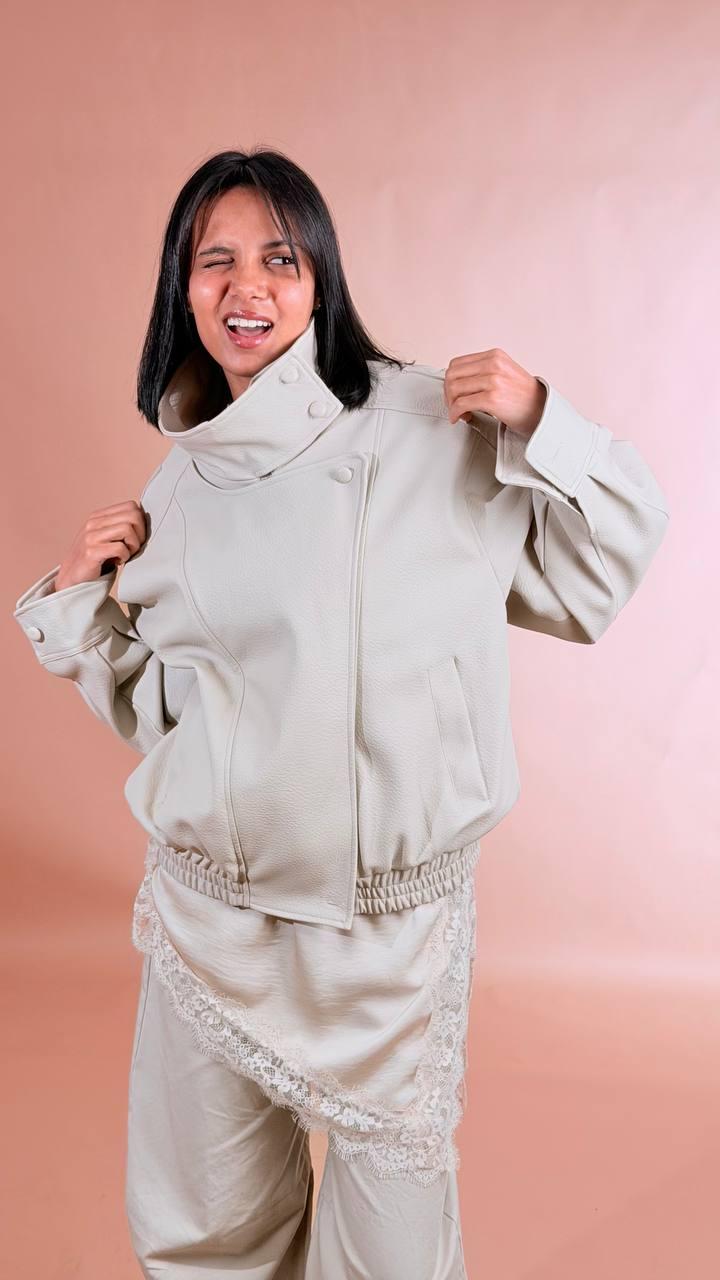 LEVA Bomber eco pelle M9WY1003 SABBIA 