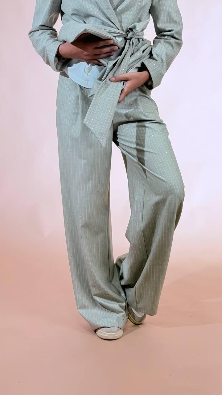 KONTATTO Pantalone gessato MA6012C KAKI 