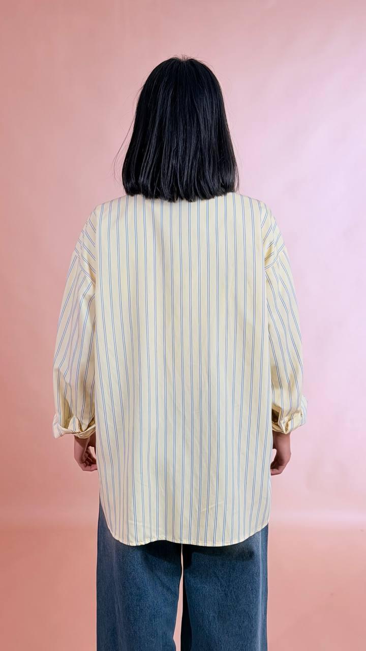 MOTEL Camicia rigata S26C521 GIALLO 