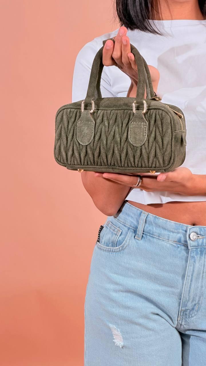 LEVA Borsa lavorazione rilievo MIU MIU VERDE 
