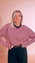 TENSIONE IN T-shirt righe 26M4116 ROSSO 