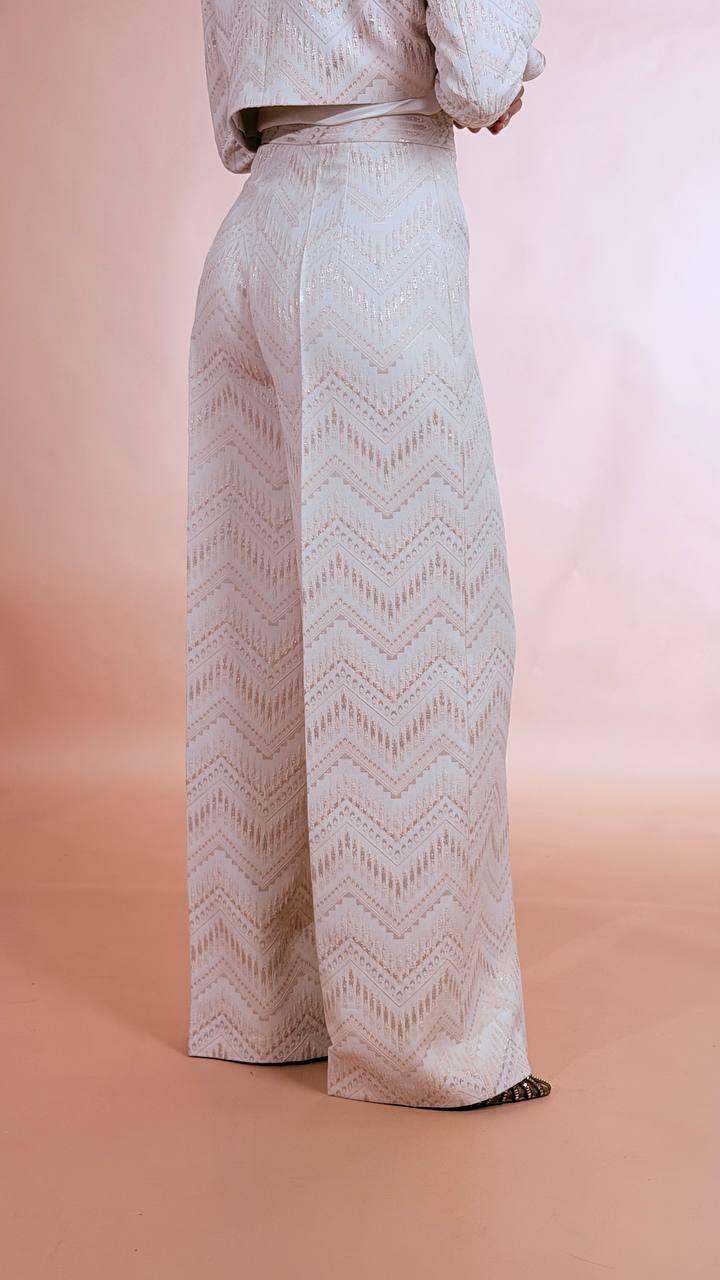 SILENCE Pantalone palazzo PA2221 MILK GOLD 