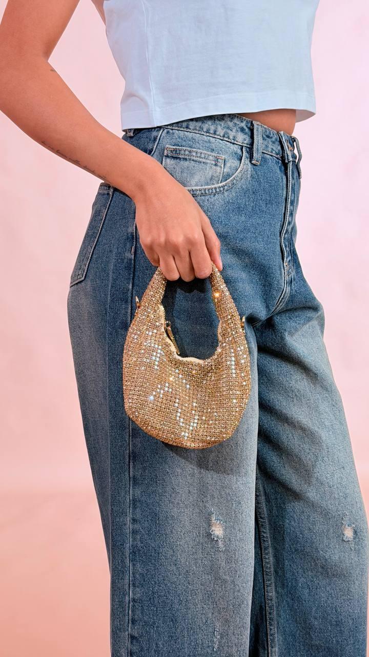 LEVA BIJOUX Mini bag glitter YSL2402 ORO 