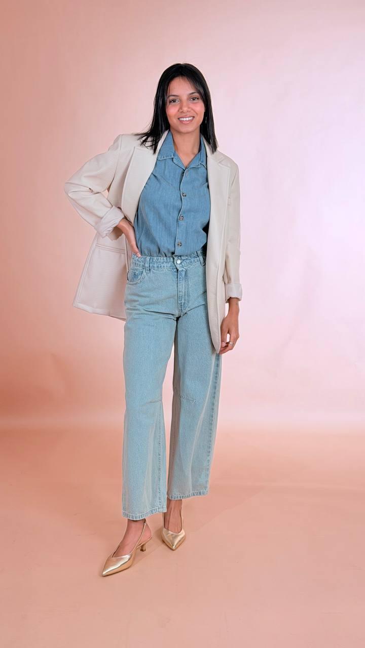 HAVE ONE Jumpsuit denim mezza manica YGZ-Q004 DENIM 