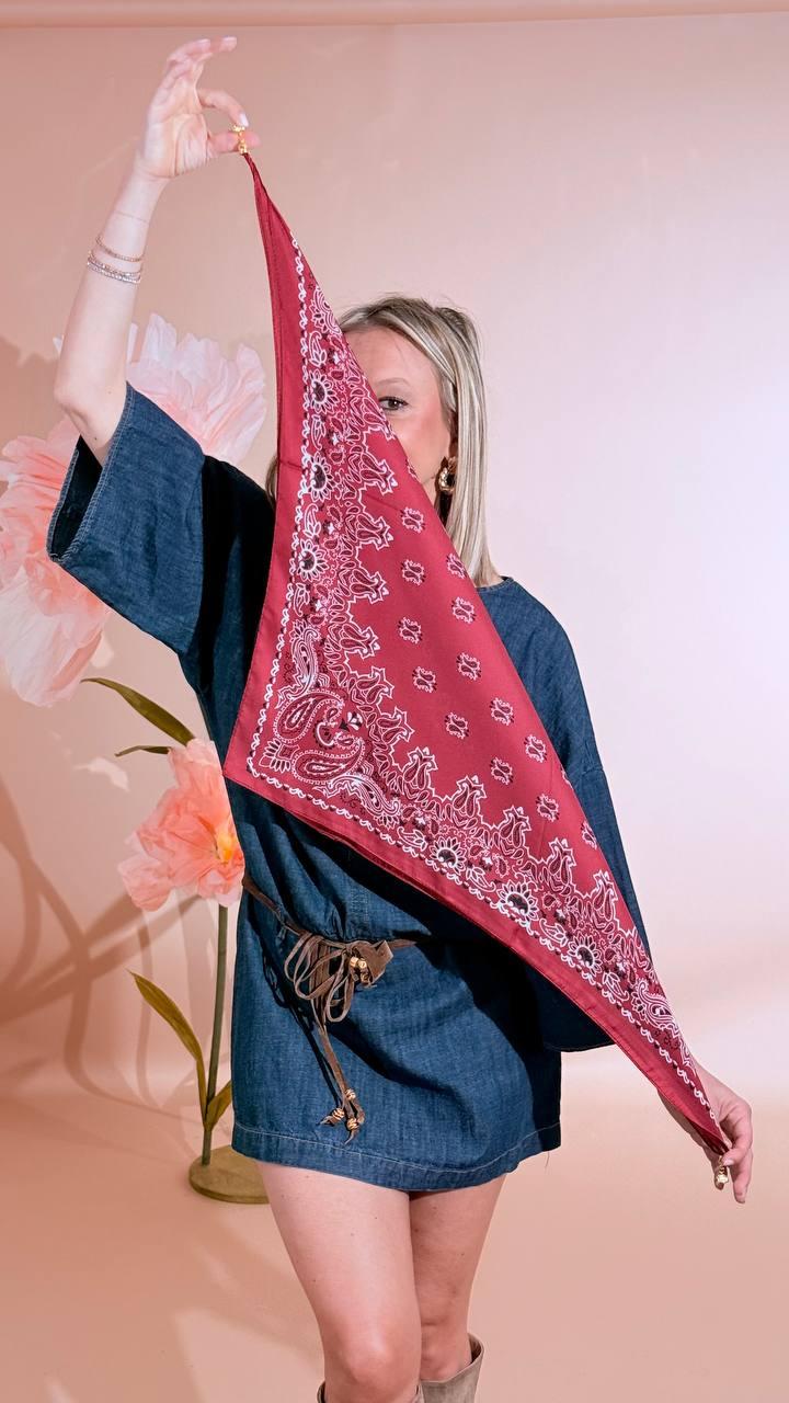 LEVA Foulard con chiusura SC006 BORDEAUX 