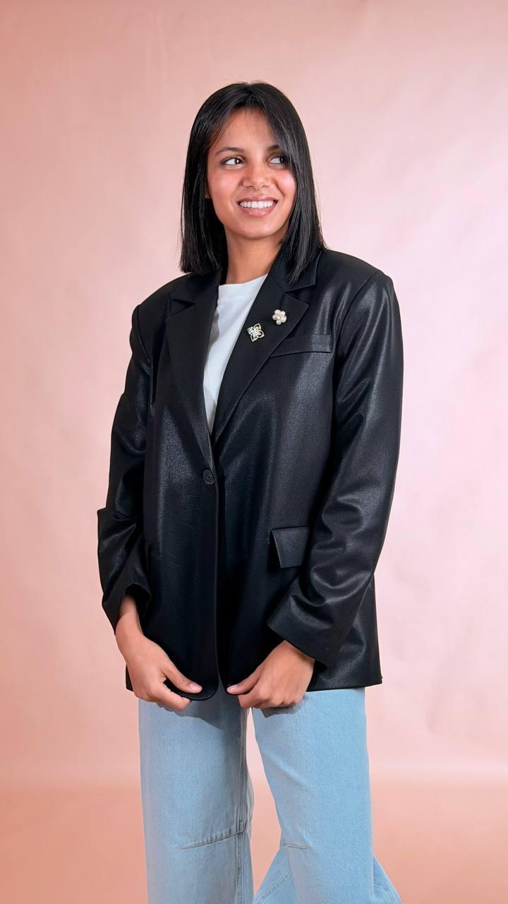 HAVE ONE Blazer lamè JGE-P113 NERO 