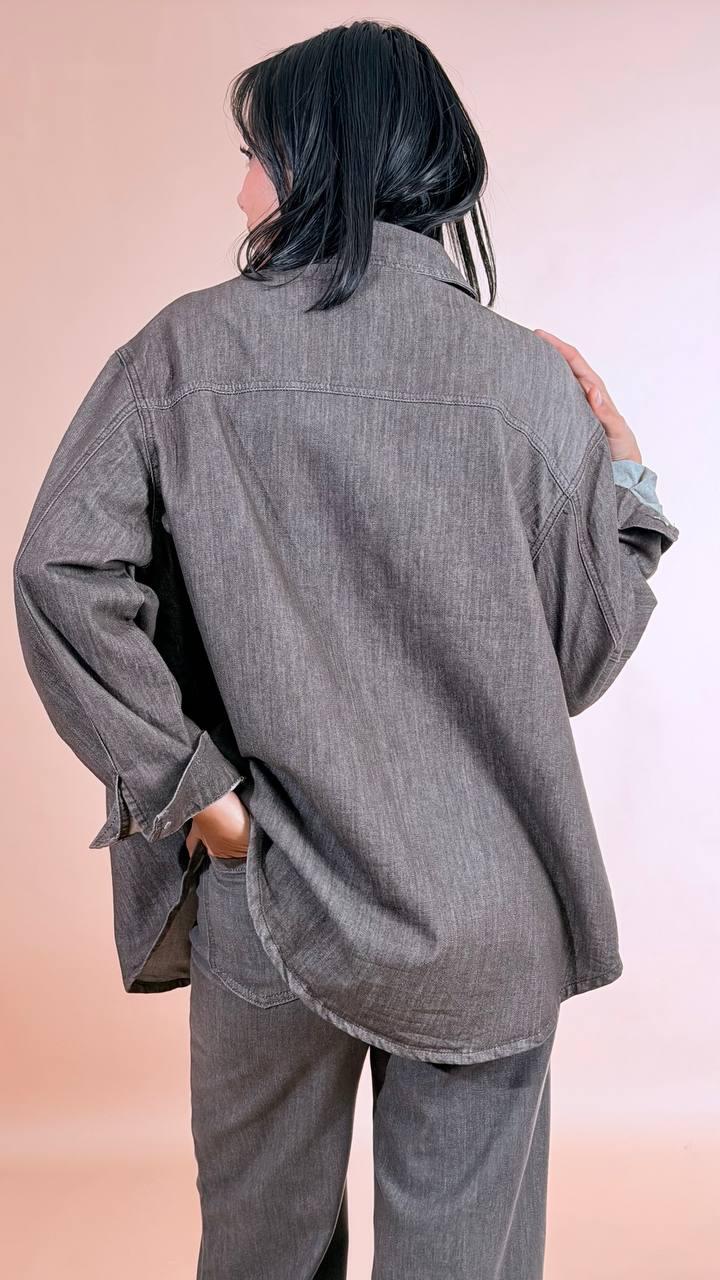 LEVA Camicia denim marrone 91co 9pl FX5201/A MARRONE 