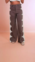 TENSIONE IN Pantalone pizzo PX1296 CIOCCOLATO 