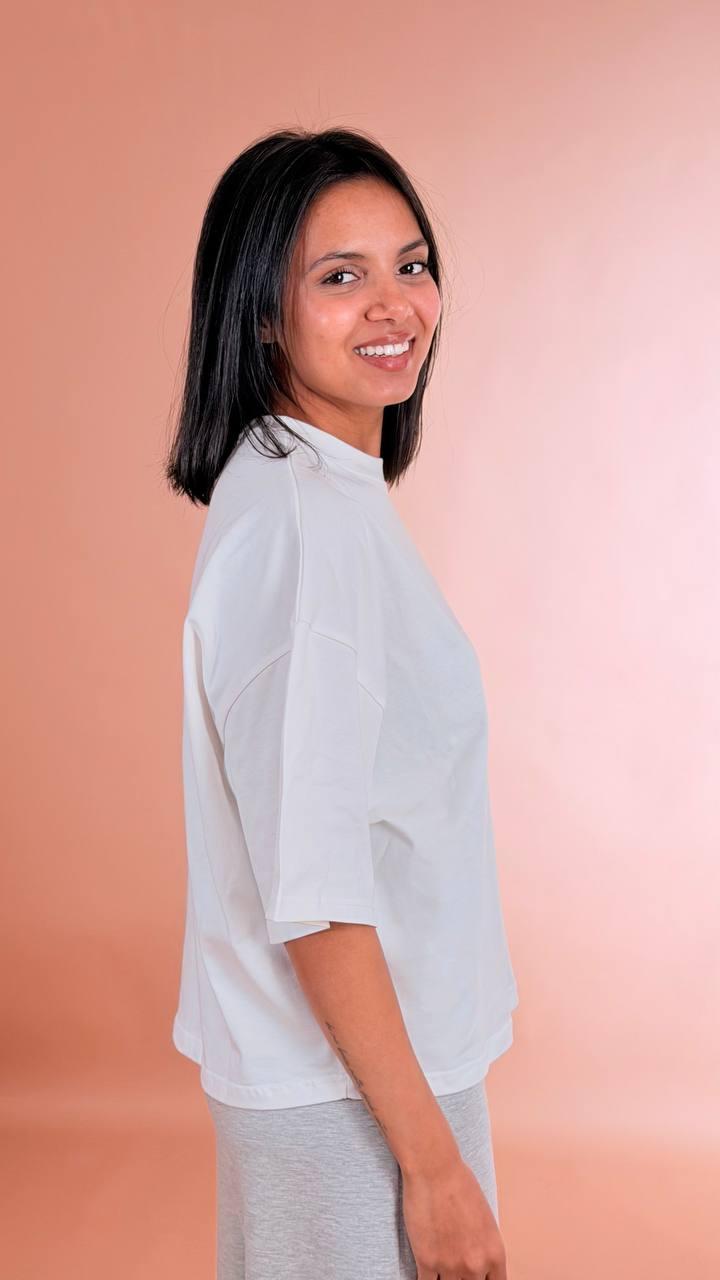 KONTATTO T-shirt pizzo SM210C BIANCO 
