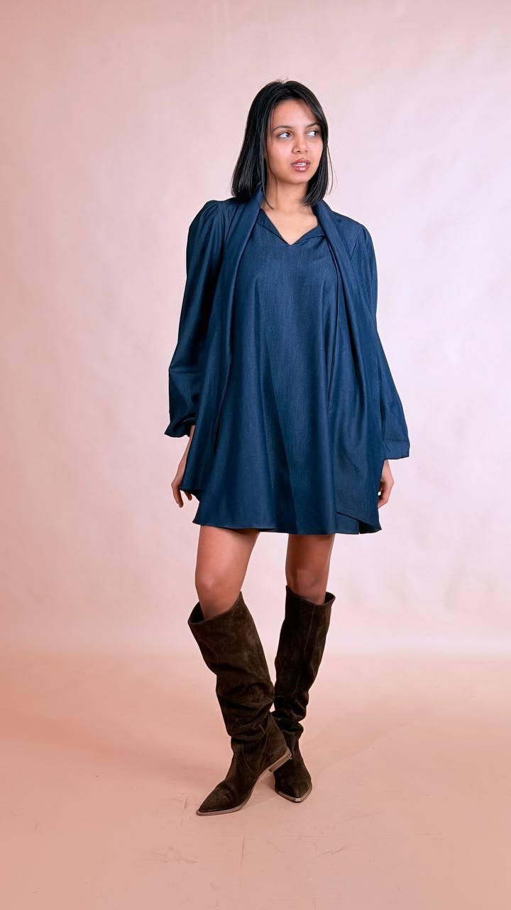 GLAMOROUS Abito fiocco denim AN5532 DENIM 