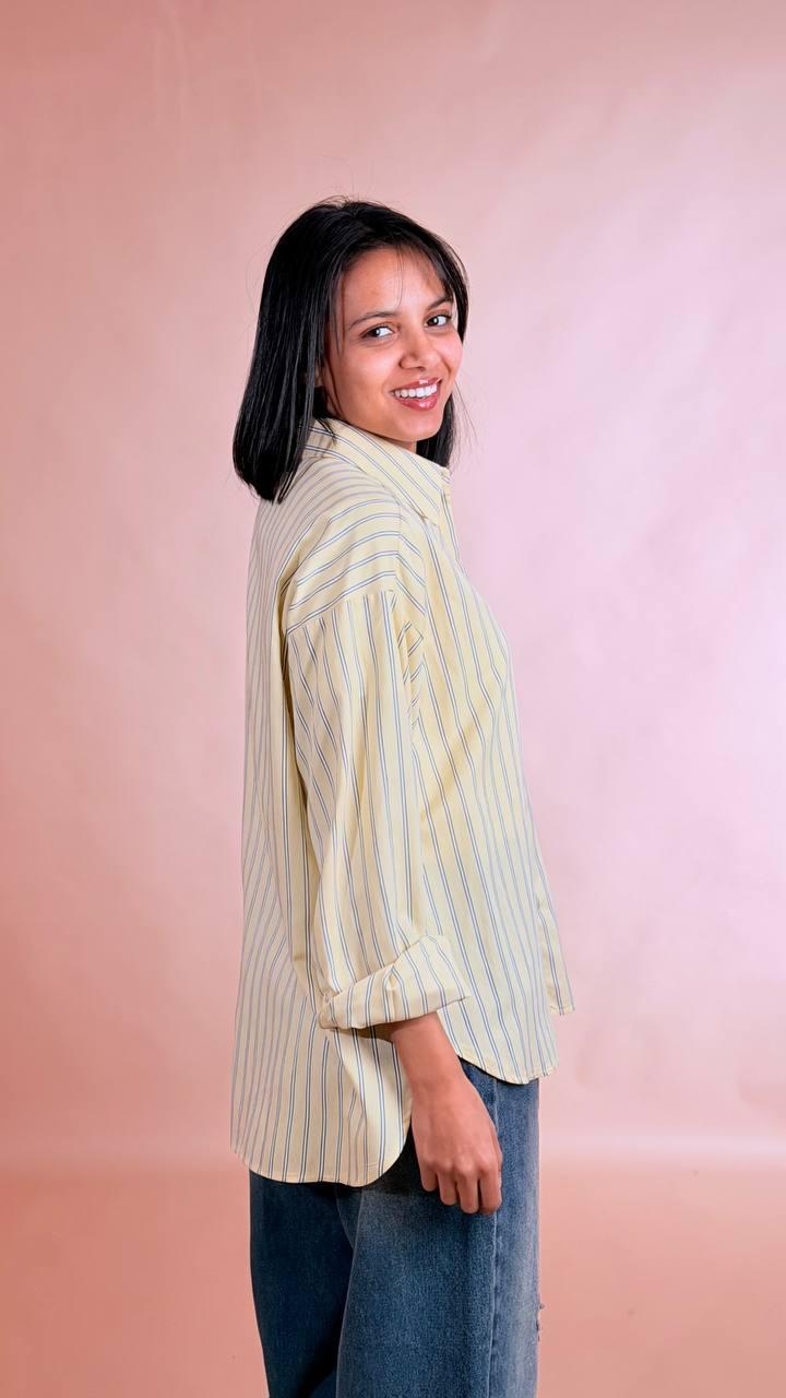 MOTEL Camicia rigata S26C521 GIALLO 