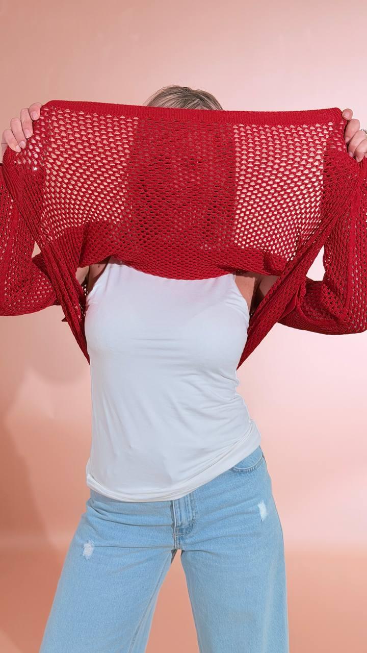 KONTATTO Maglia traforata 3M1529CN ROSSO 