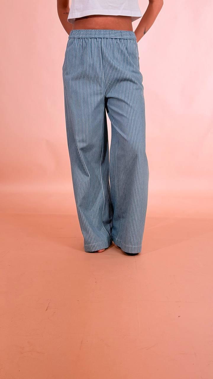 ELLEH Pantalone rigato SS260179 BLU 