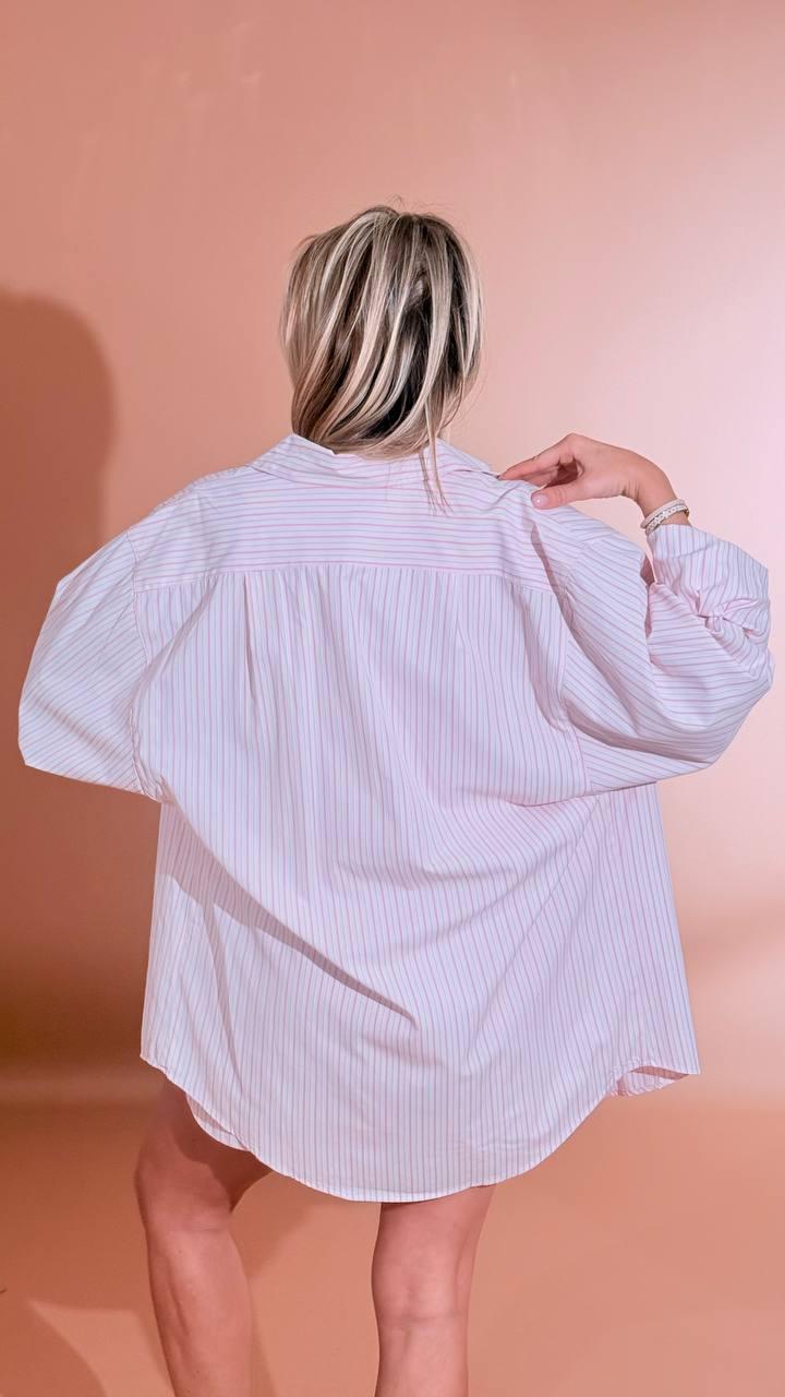 GLAMOROUS Camicia rigata over CK7580A PINK 