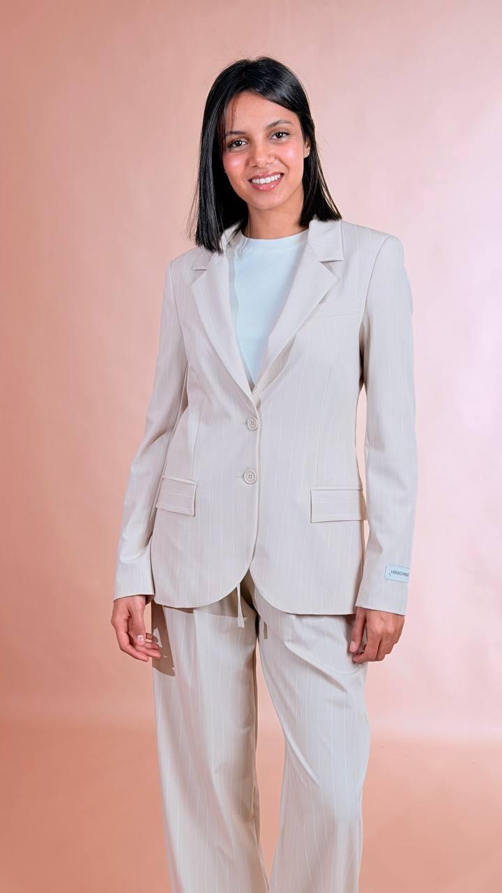 HINNOMINATE Blazer gessato HMABW02557 BEIGE 
