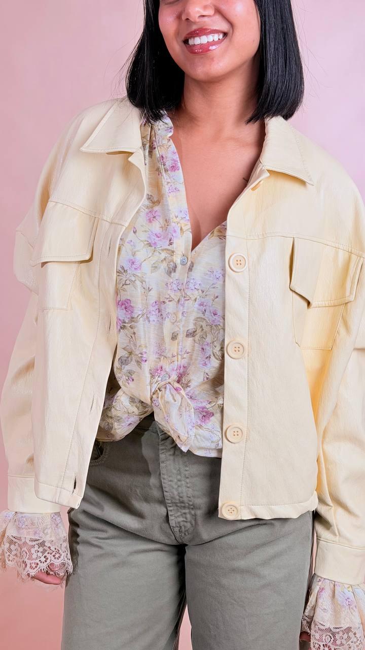 HAVE ONE Bomber ecopelle JJK-Q037 GIALLO 