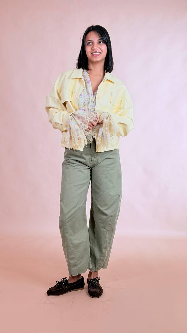HAVE ONE Bomber ecopelle JJK-Q037 GIALLO 