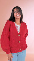 HAVE ONE Cardigan bottoni tasche JIT-Q007 CORALLO 
