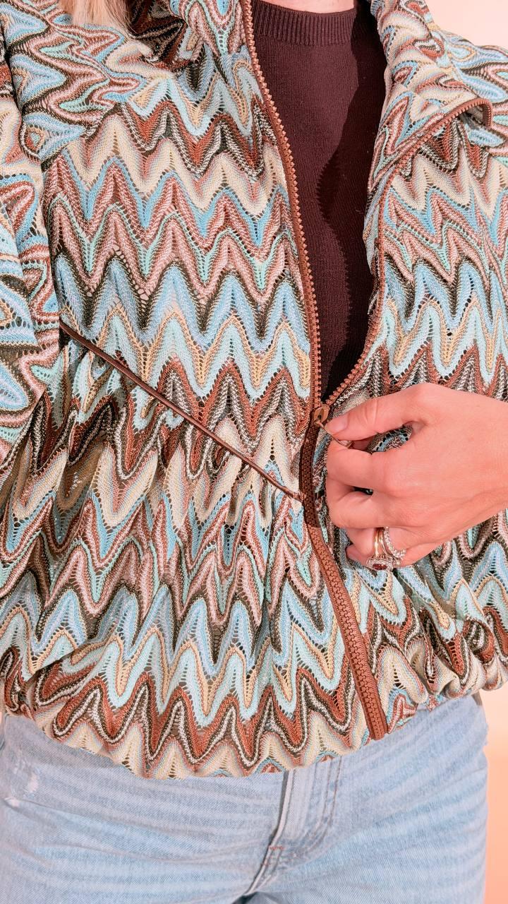 SOUVENIR Bomber zig zag F39X1465 AZZURRO 