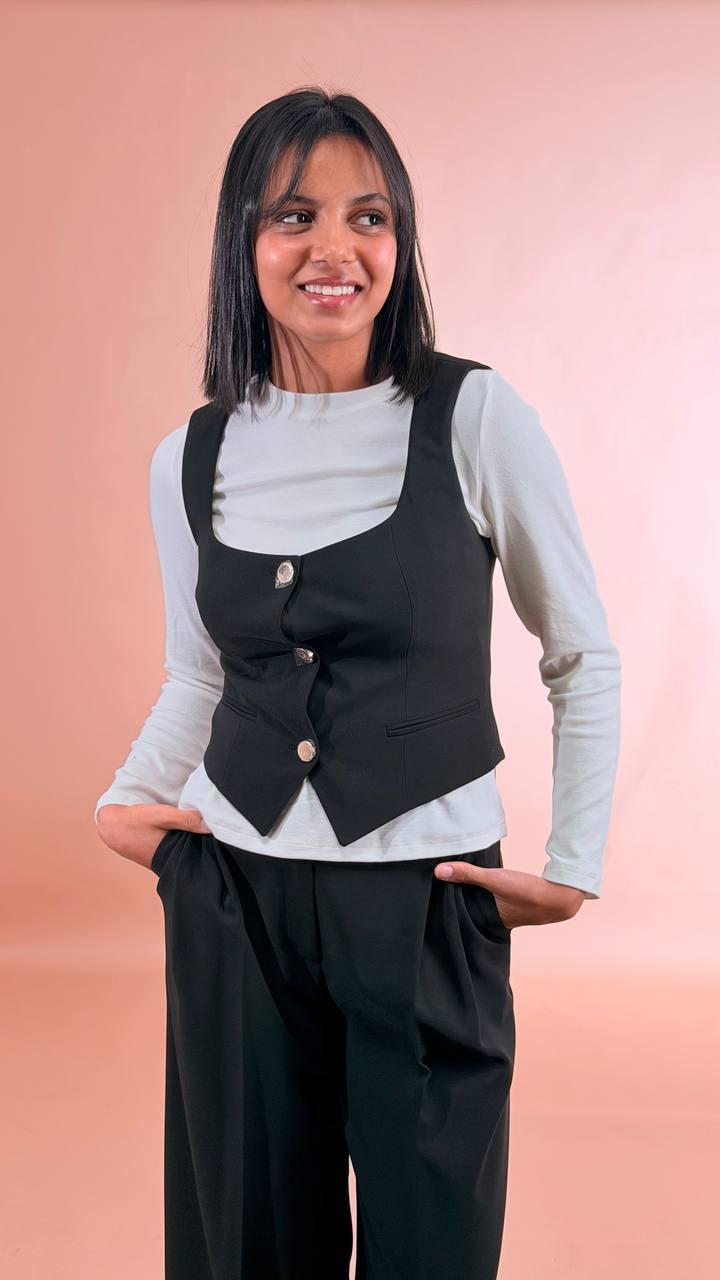 FRACOMINA Gilet con bottoni FR26SJ5001W42901 NERO 