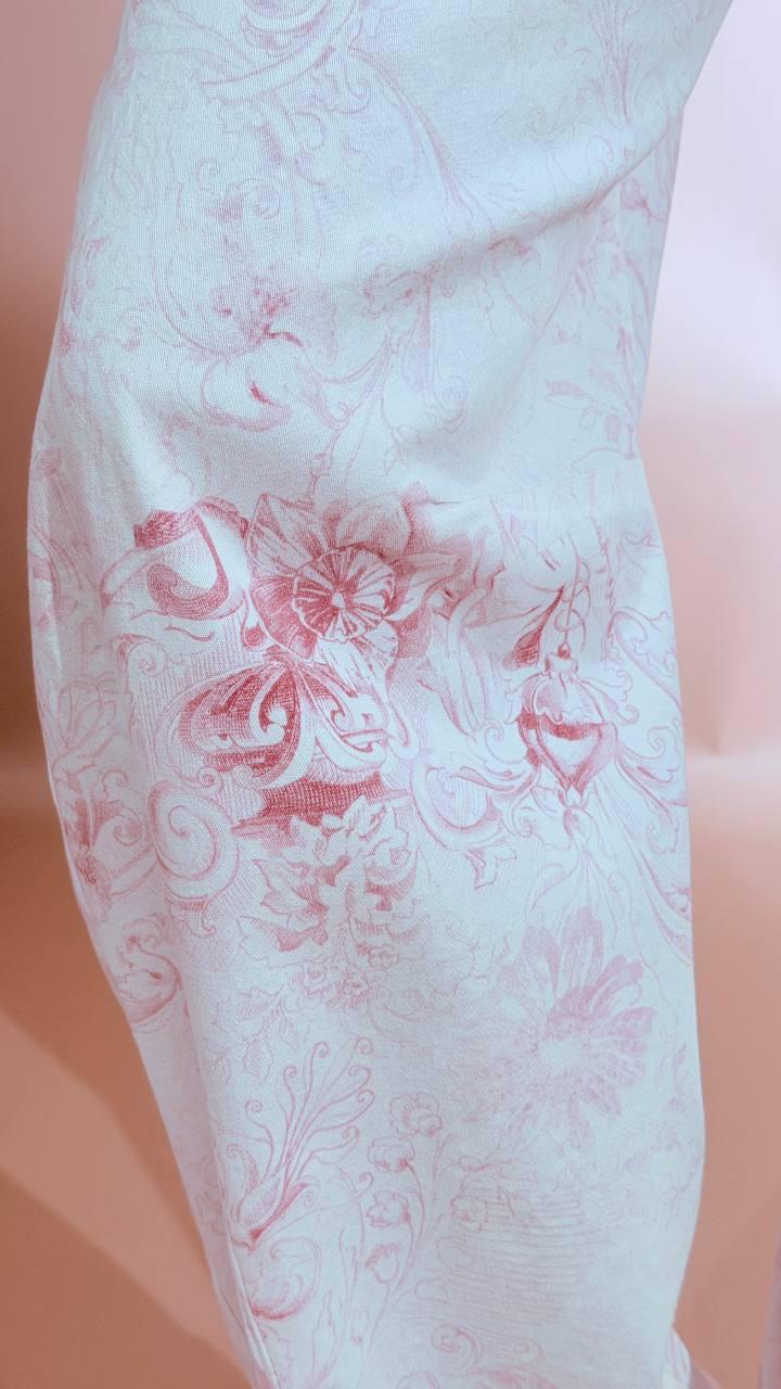 MOTEL Pantalone stampa floreale S26P990 AVORIO/ROSA 