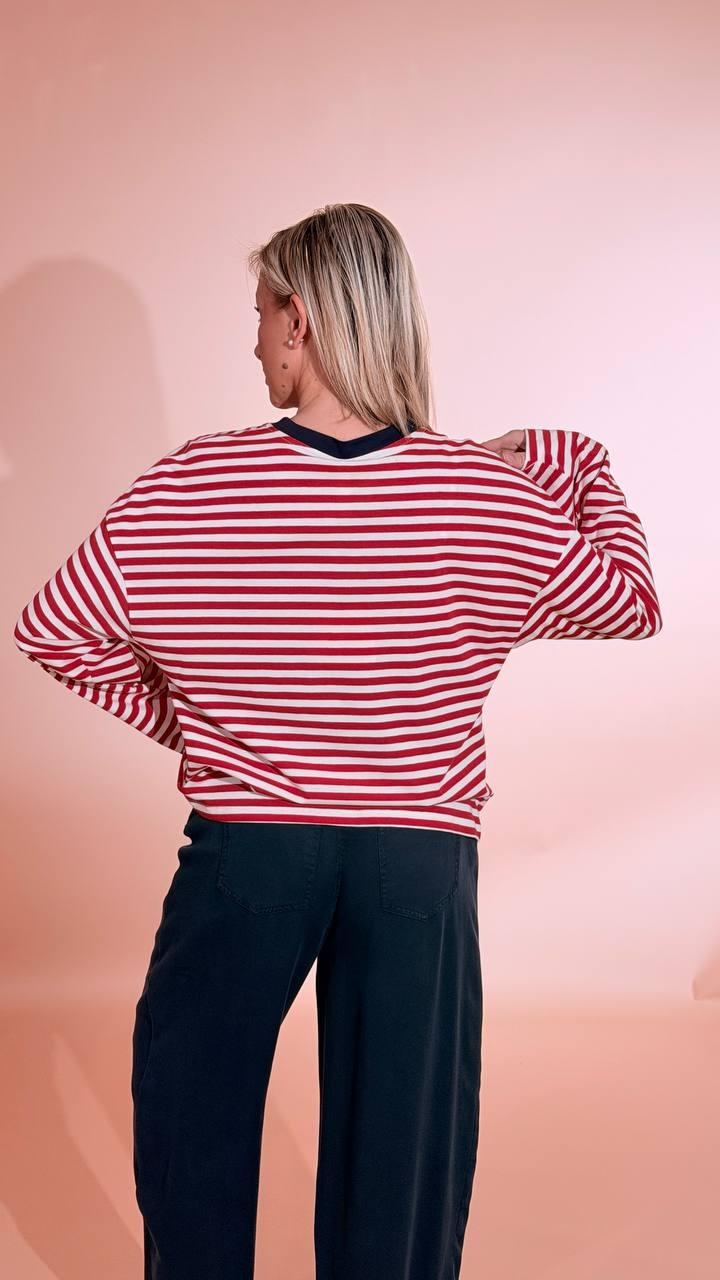 TENSIONE IN T-shirt righe 26M4116 ROSSO 