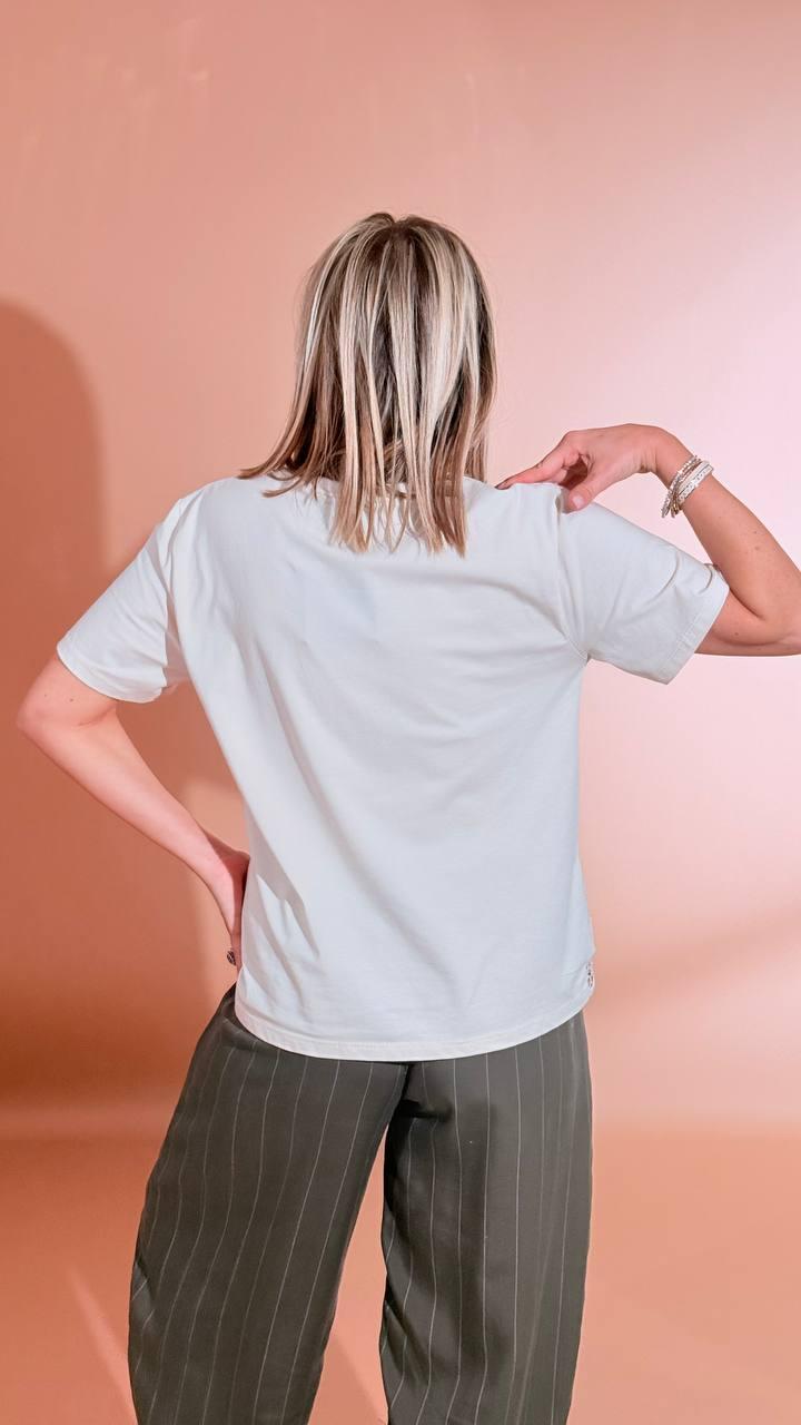 LEVA T-shirt inserti pizzo R02706 CREMA 