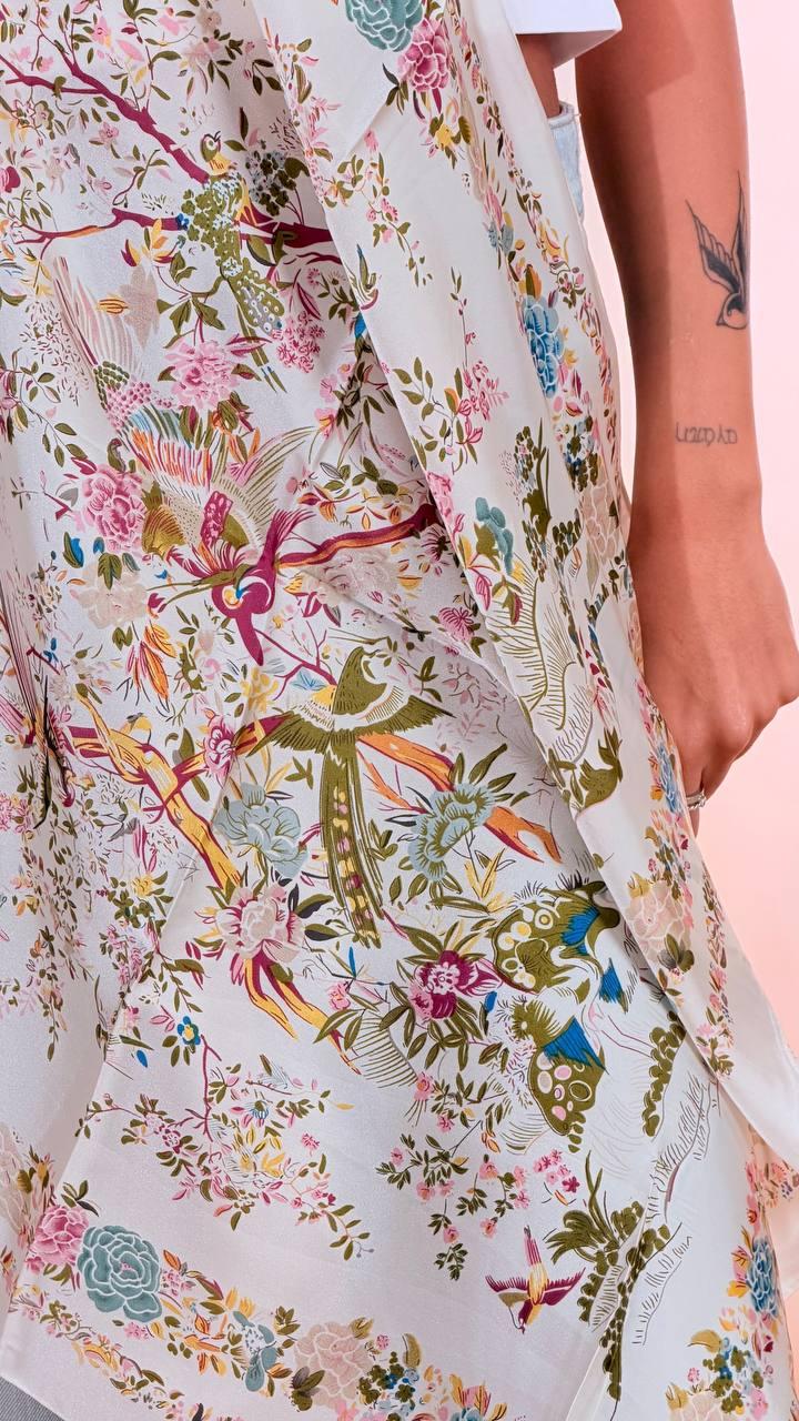 LEVA Foulard fiori SC004 AVORIO 