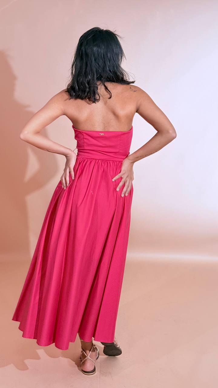 FRACOMINA Midi chemisier dress con cintura FS26SD2003W40001 FUCSIA 