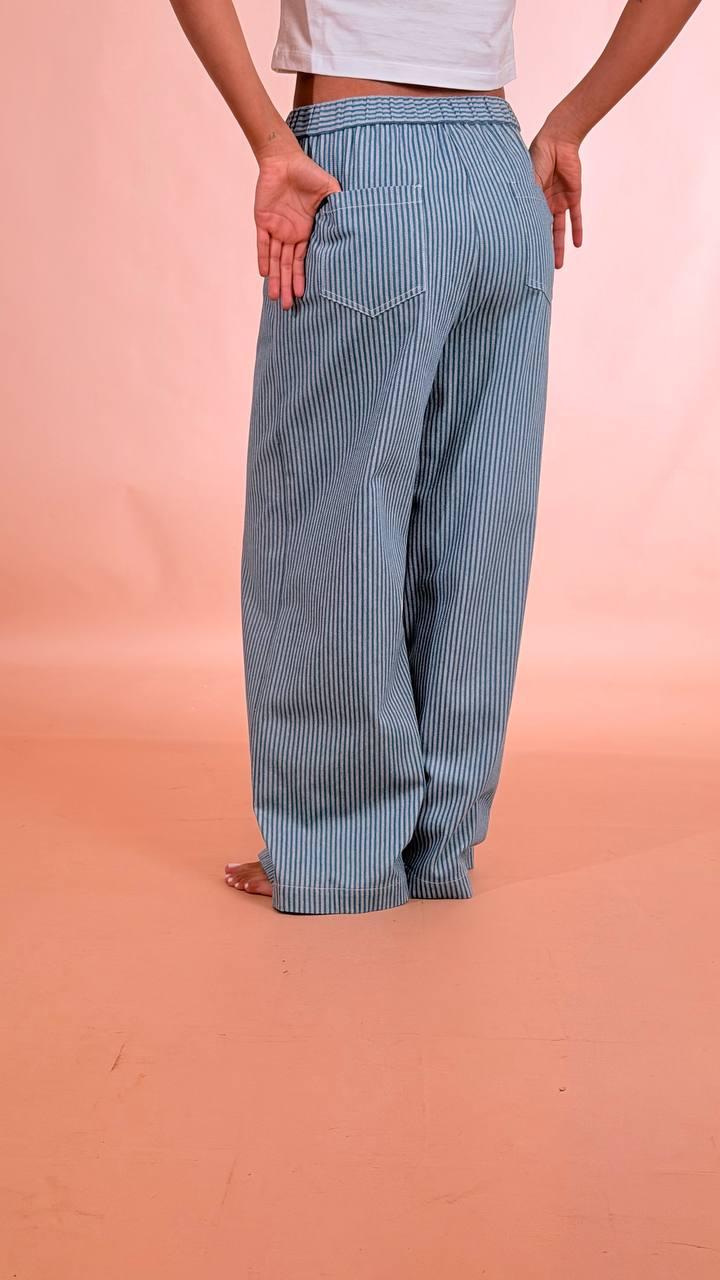 ELLEH Pantalone rigato SS260179 BLU 