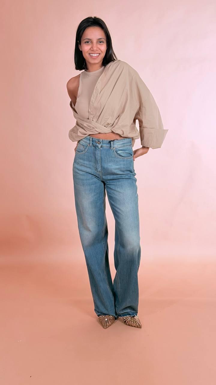 LEVA Camicia palloncino CHF8683 BEIGE 