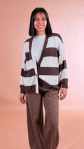 HAVE ONE Cardigan rigato MFP-Q084 MORO 