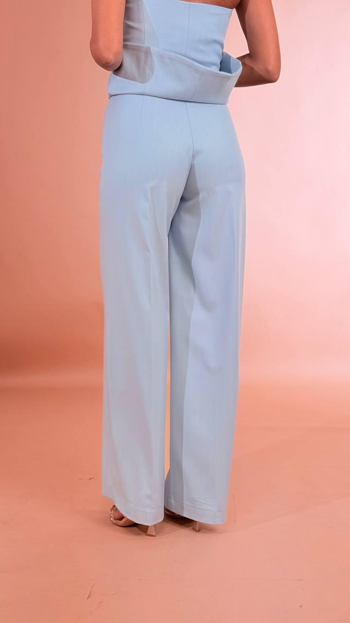 SILENCE Pantalone gessato SLPA019A SKY 